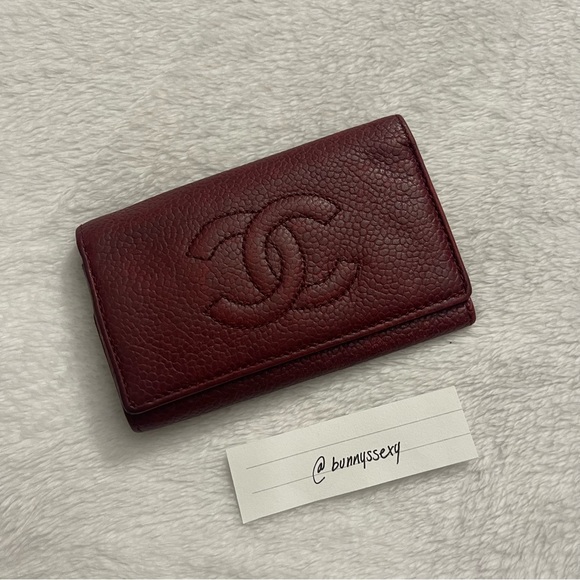 CHANEL Handbags - Chanel Red Caviar Six Key Keyholder Wallet